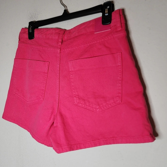 NWT Zara Hot Pink Denim Asymmetrical Skort Wrap Front Size Medium - Picture 8 of 15